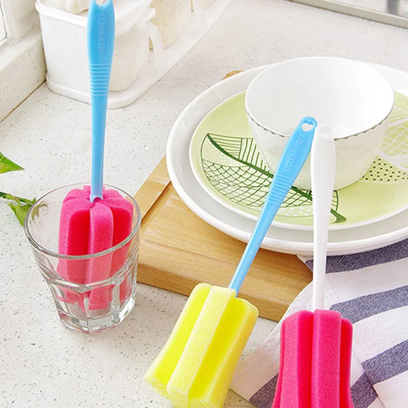 Губка для очистки ложки с длинной ручкой щетка Стекло бутылки из под молока чашки