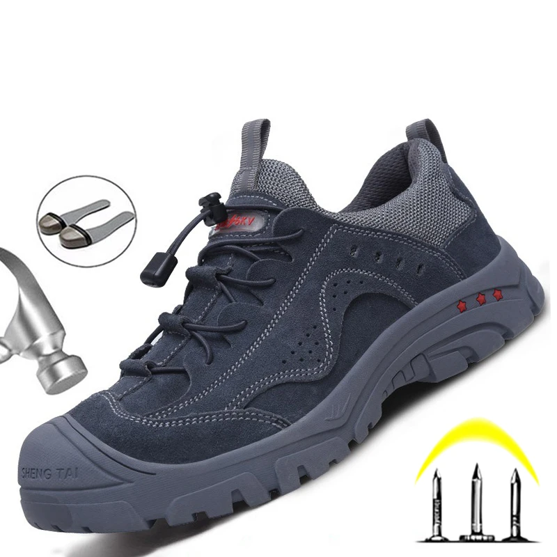 

High Quality Work Shoes Steel Toe Safety Shoes Men Work Boots Puncture-Proof Men's Boots Safety Construction Work Sneakers 36-48