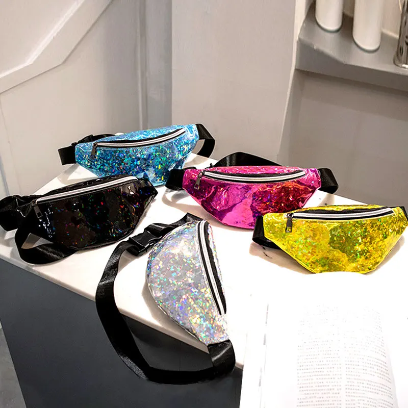 

Sequins Holographic Fanny Pack Feminina Waist Pack Women's Laser Chest Waist Bag Women Belt Bag Bum Bag 2018 New