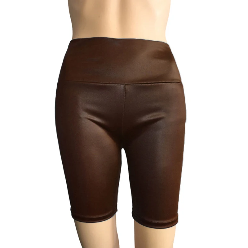 

Hot Short Pants Women 2022 Faux Leather Shorts Women Sexy Short Pants High Quality Slim Casual Elastic Waist Shorts