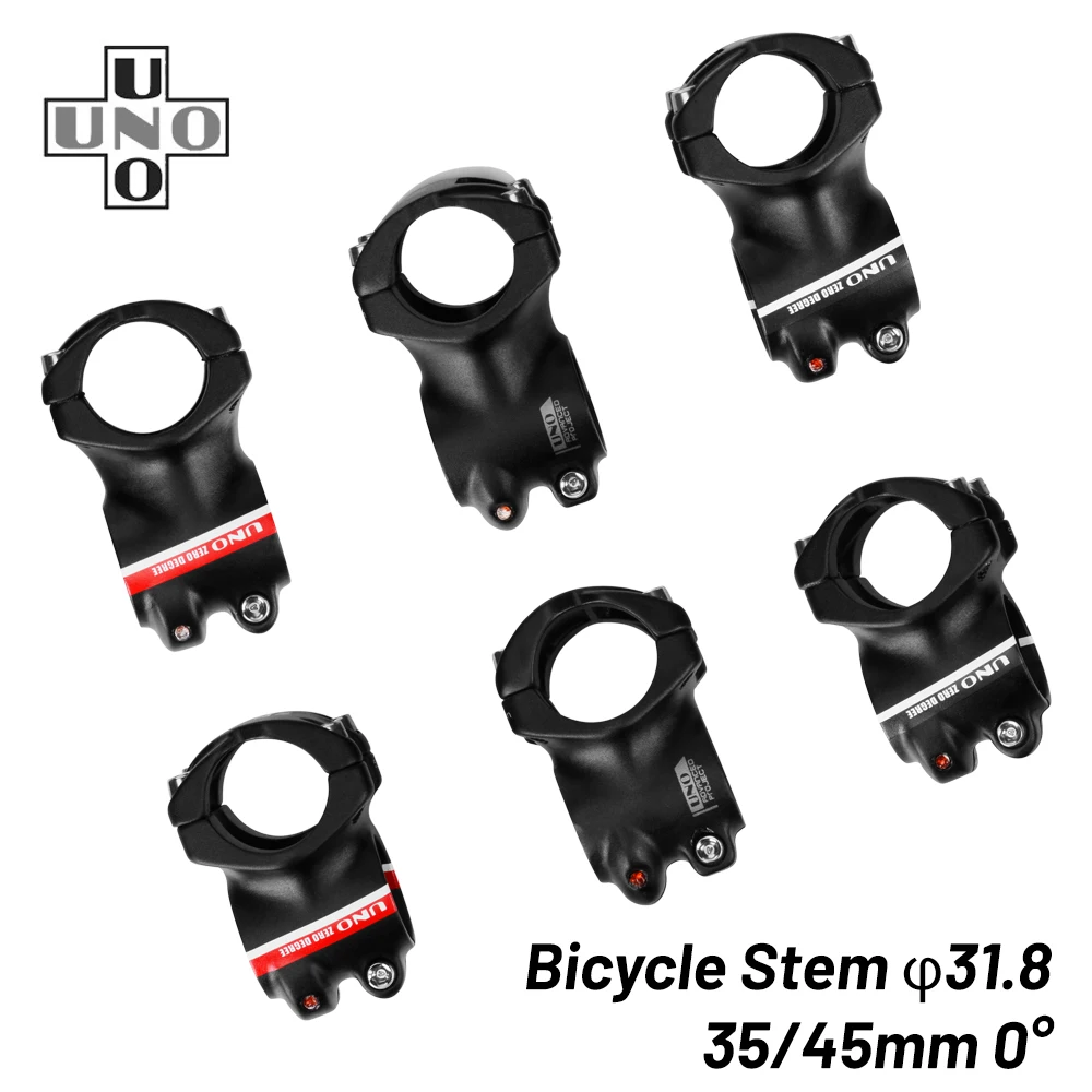 

UNO Short Alloy 0 Degree Ultralight Bike Stem Cycling Accessories 31.8 x 35mm/45mm Bike Stem Parts
