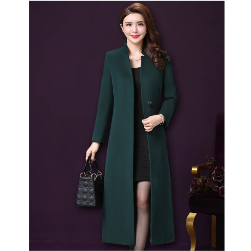 Женское зимнее длинное кашемировое пальто 2019 шерсти|Женские пальто| |