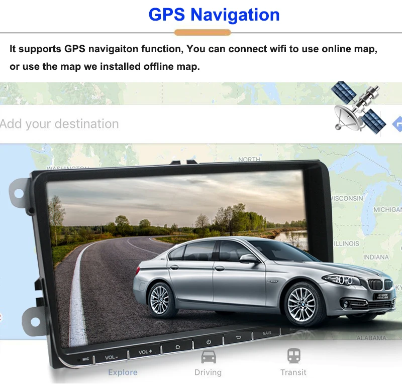 Essgoo Android 9 ''автомобильный мультимедийный плеер gps навигация 1 din Авторадио 1din стерео видео MP5 Автомагнитола для Volkswagen универсальный