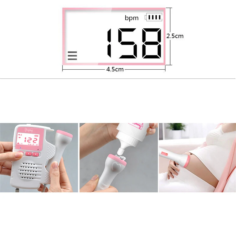 

Handheld Fetal Doppler Prenatal Baby Heart Rate Detector Sonar Doppler Heartbeat Monitor For Pregnant Women Homeuse