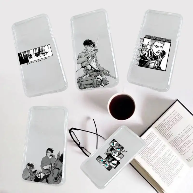 

Attack On Titan Japanese Anime phone Cases Transparent for iPhone 6 7 8 11 12 s mini pro X XS XR MAX Plus