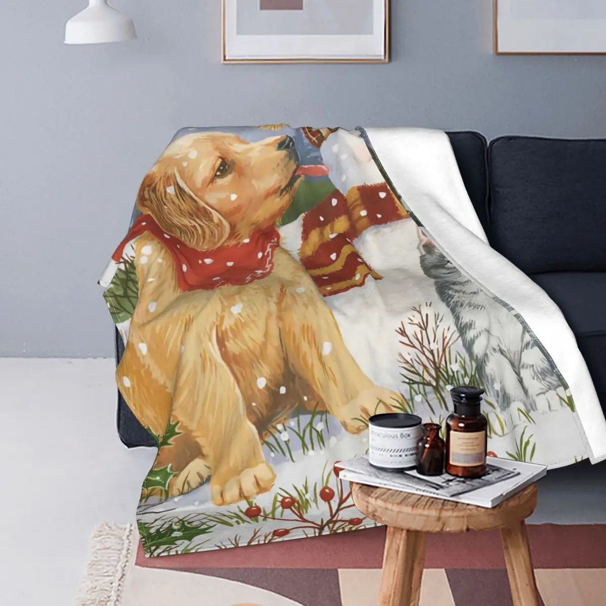 Рождественское одеяло для собак и кошек новинка 2022 года мягкое дышащее Флисовое