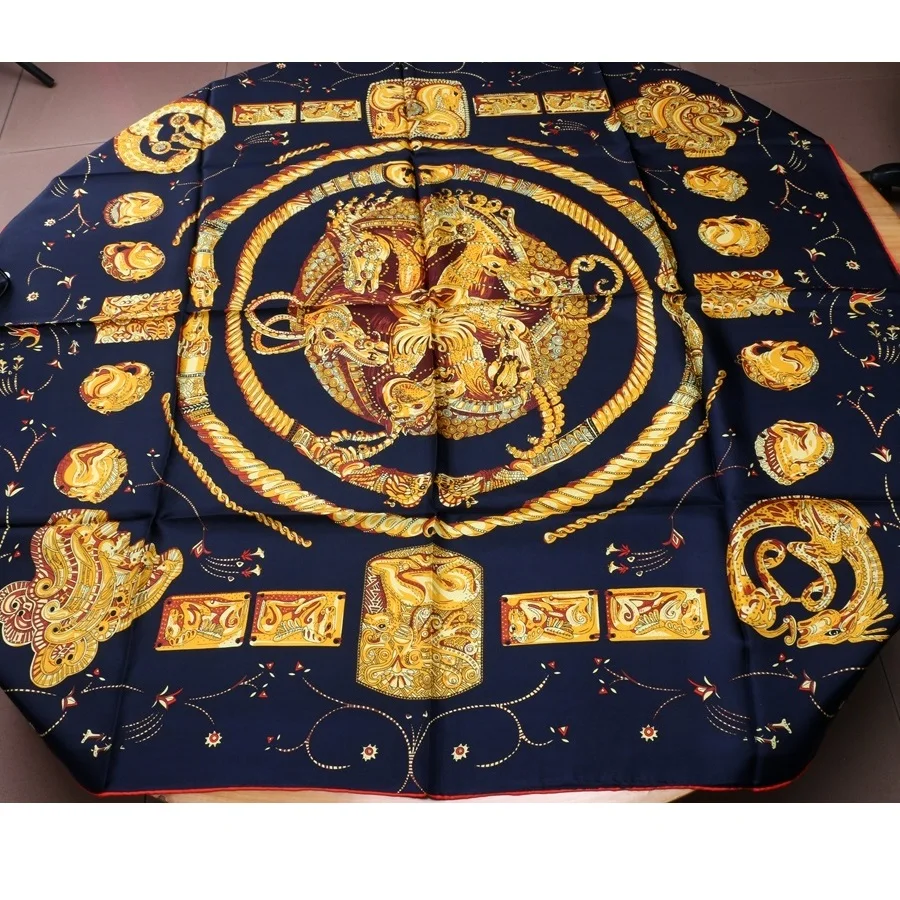 

41" Square 100% Silk Scarf Shawl Women Luxury Print Scarves Wraps Neckerchief