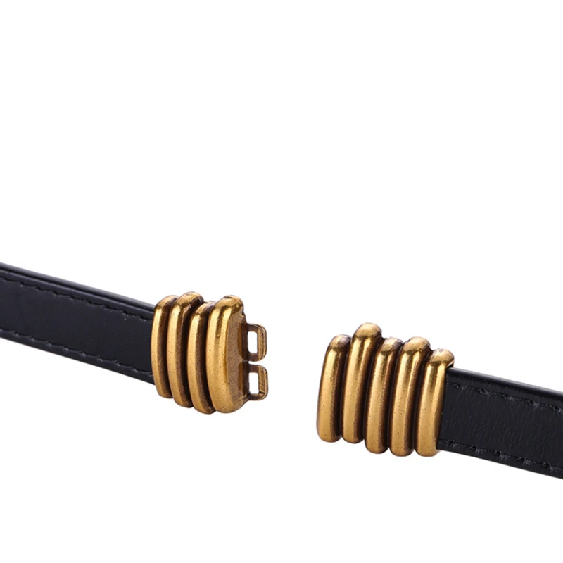 8223 Fashion Split Leather Belts for Women Waist Belt Ladies Decorative Thin Belts Cowhide Belt All-match Black Belt