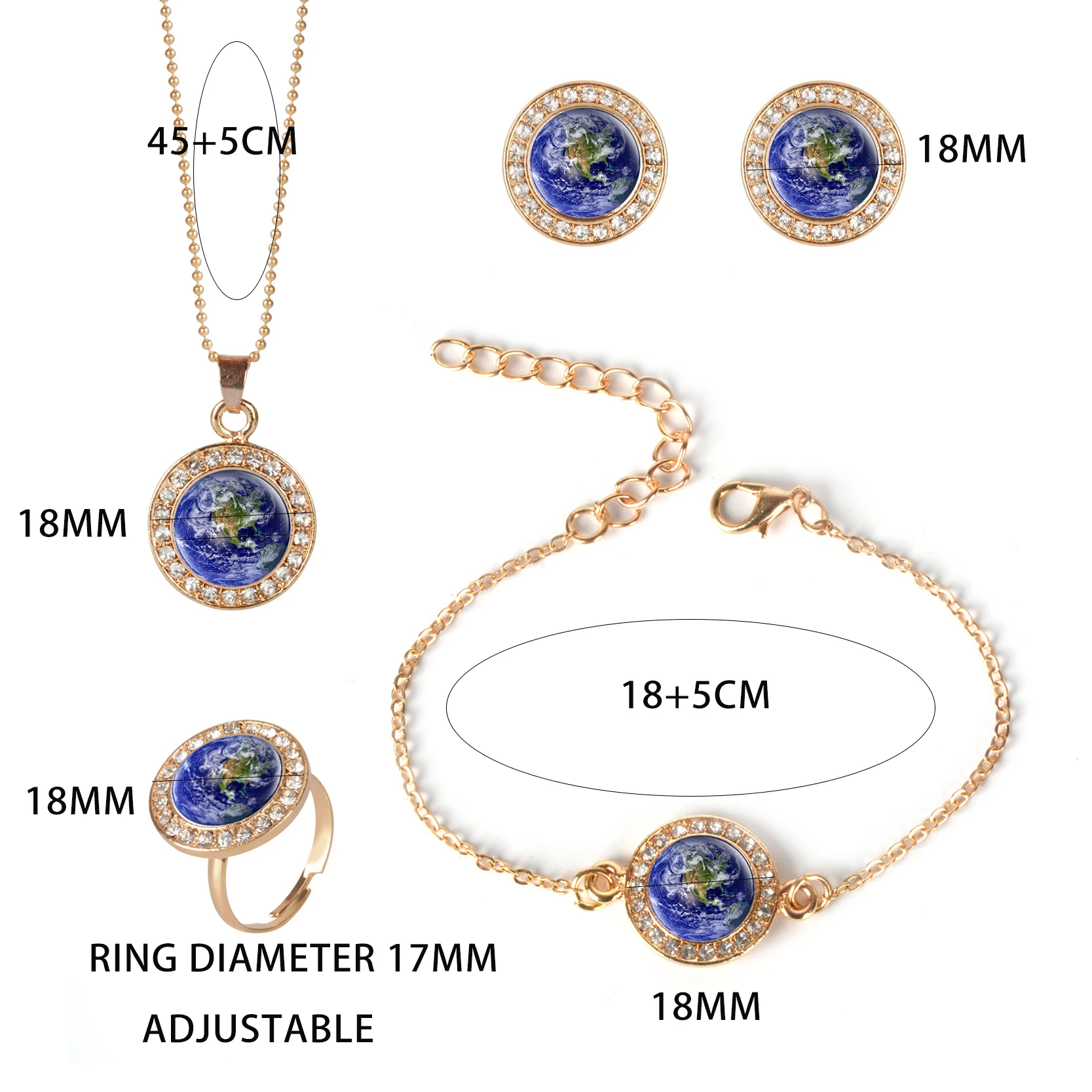 K's Gadgets ювелирные наборы из натурального стекла для женщин модный круглый шар