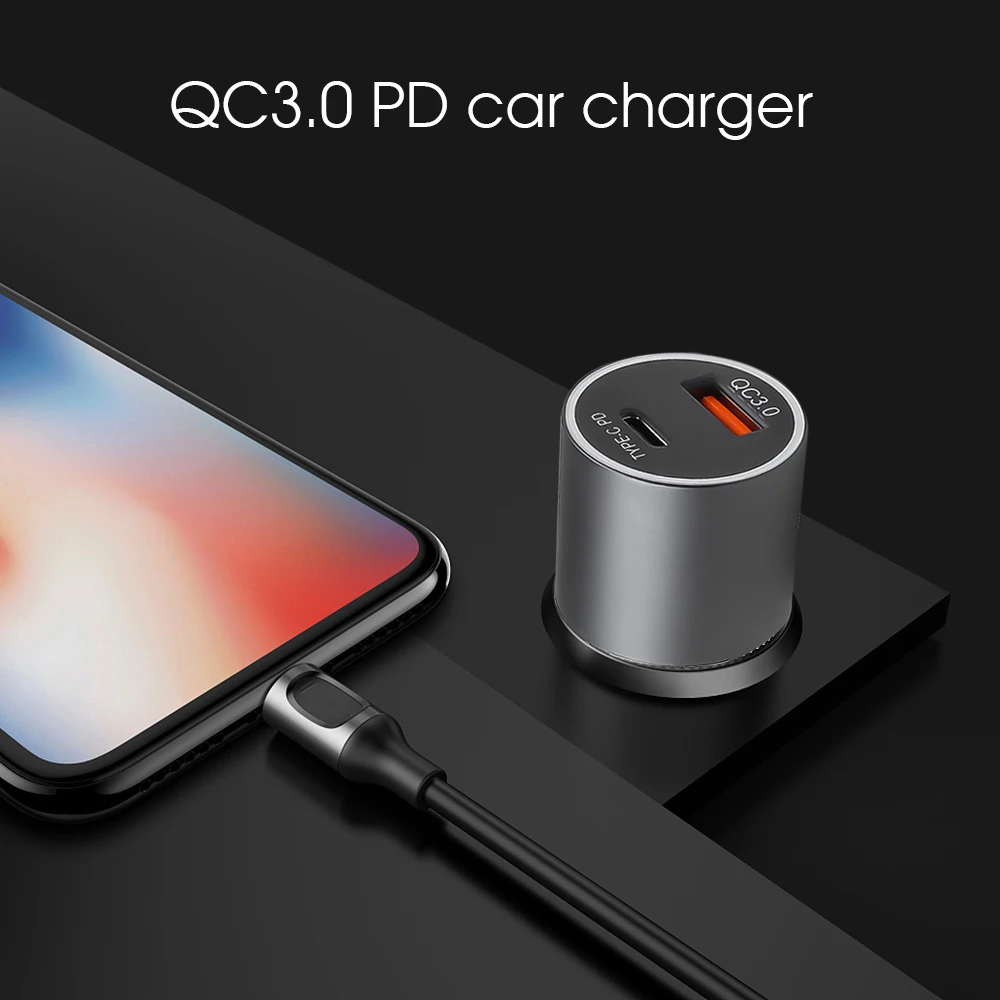 Автомобильное зарядное устройство FM Транс Ми тер Быстрая зарядка 3,0 usb type C для Xiaomi mi huawei samsung QC3.0 быстрое PD автомобильное usb-устройство для зарядки телефона