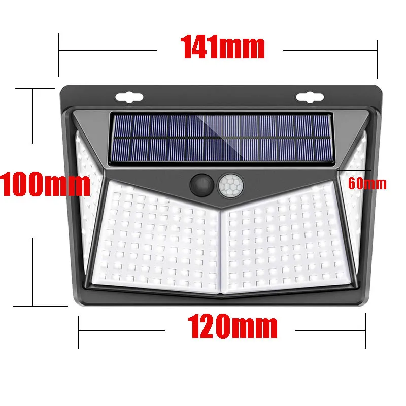 Светодиодный светильник на солнечной батарее 208 уличный водонепроницаемый с