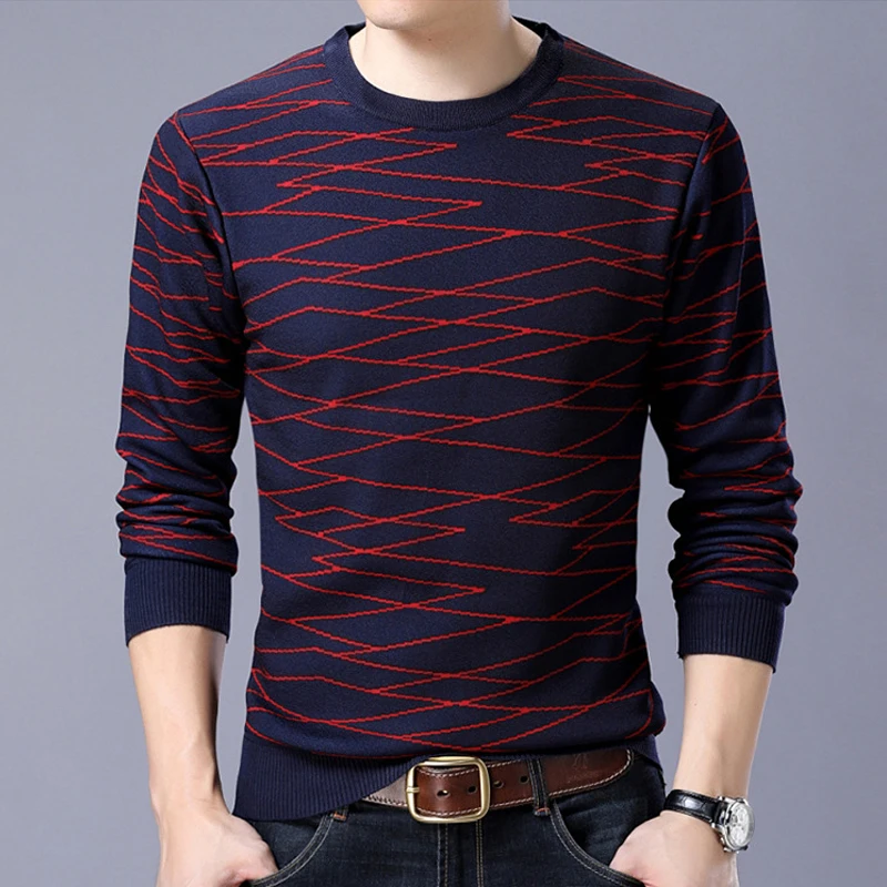 2019 осень зима свитер для молодых мужчин с длинными рукавами круглым вырезом