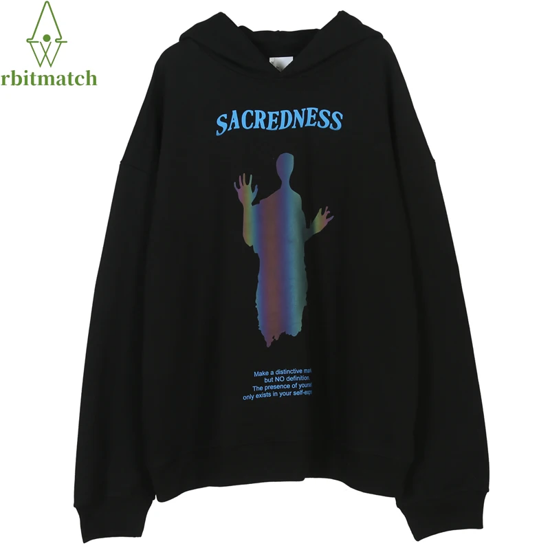 

Dark Style Autumn Hoodies Man Hip Hop Night Reflection Ghost Print Women Sweatshirt Streewear Unisex Oversize Pullover Tops 2021