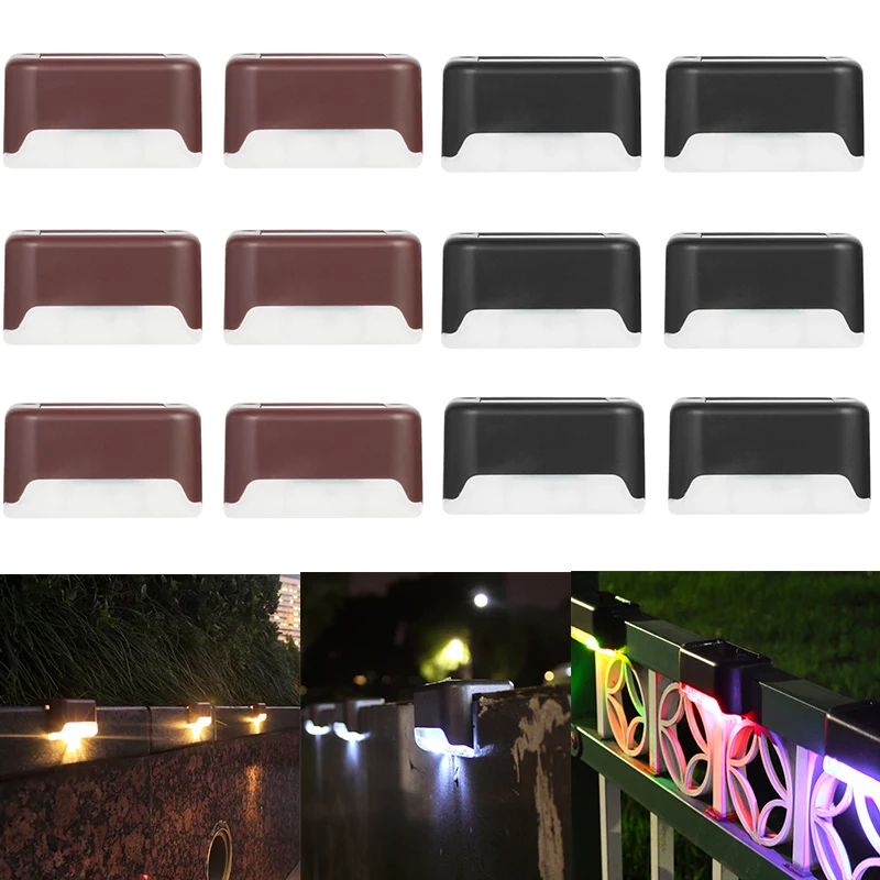 

4pcs Solar Deck Lights IP65 LED Lamps for Outdoor Pathway Stairs Steps Fence Yard Low Power Consumption and Power Saving~