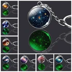 Светящийся Млечный Путь планеты стеклянный шар брелок Солнечная система галактика Луна земля кулон брелок светящиеся автомобильные брелки мужские ювелирные изделия