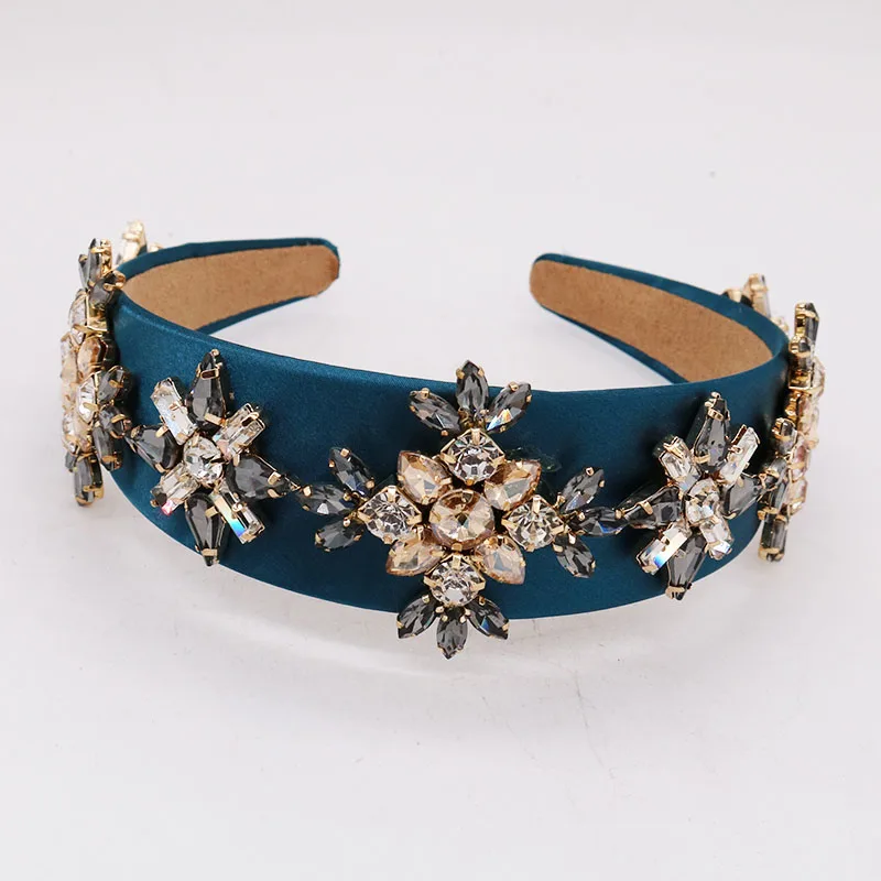 Обруч для волос в стиле барокко металлический украшение с цветами из белой ткани