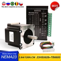 free shipping nema23 23hs5628 stepper motor 57 motor 2 8a with tb6600 stepper motor driver nema17 23 for cnc and 3d printer