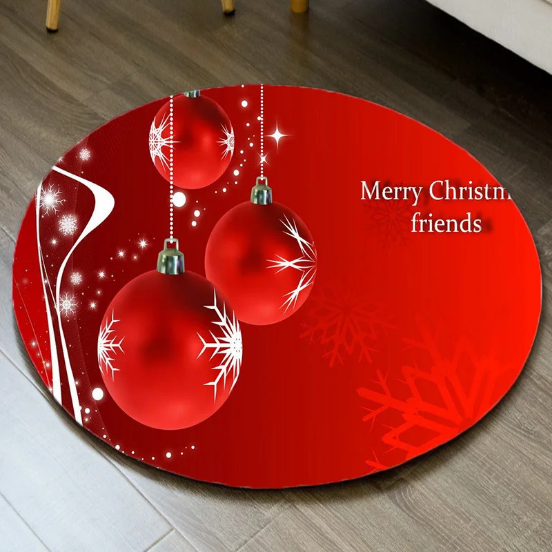 Рождественские круглые ковры домашний декор прикроватные коврики Придверный