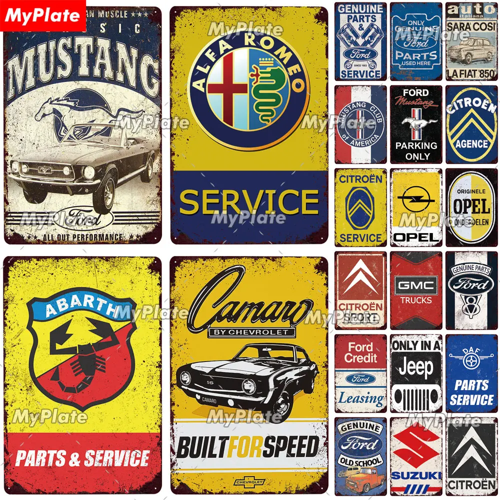 Металлический знак гаража винтажная фототабличка Настенный декор для мужская