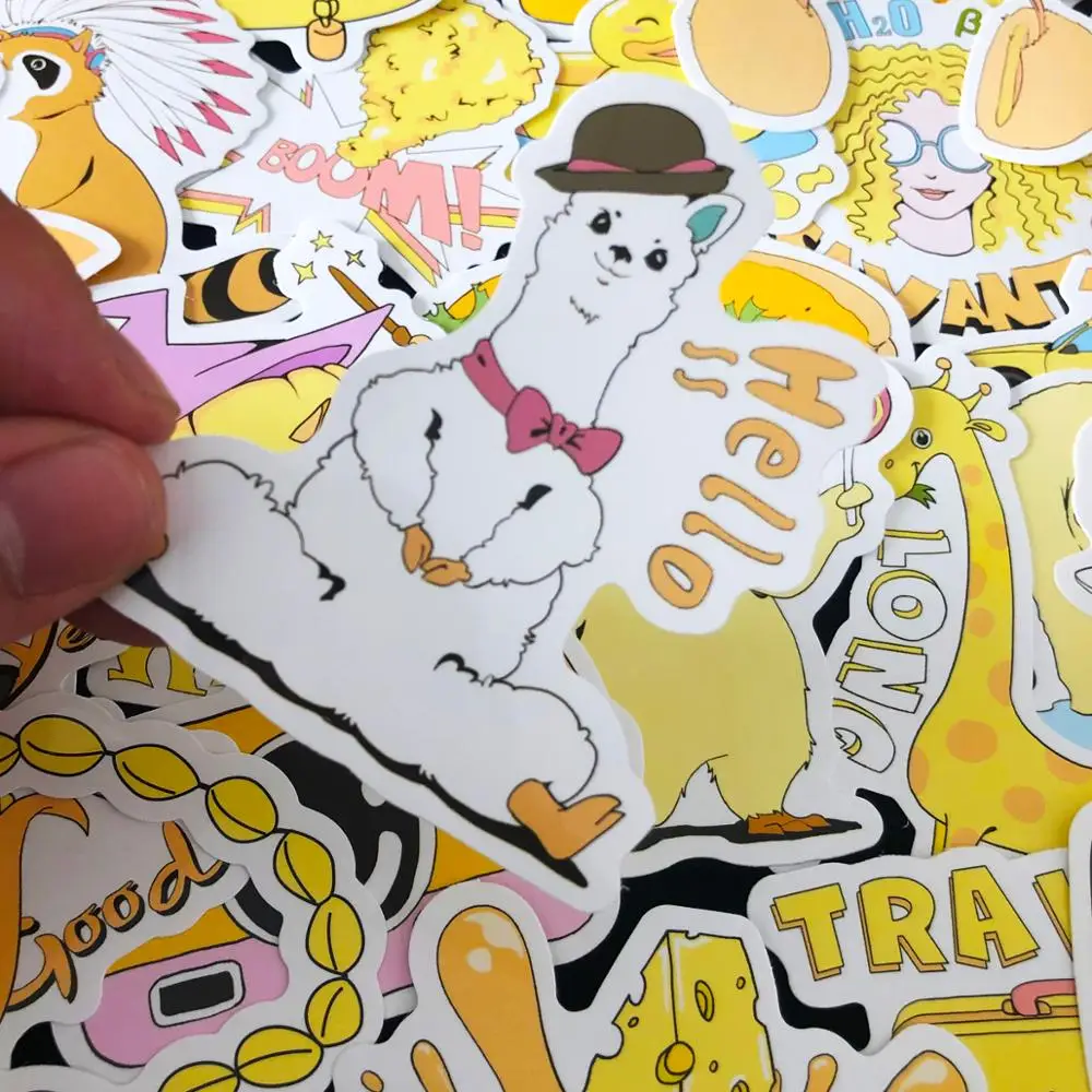 35 шт. синий/розовый/желтый мультфильм VSCO девушка стикер игрушка DIY портативный