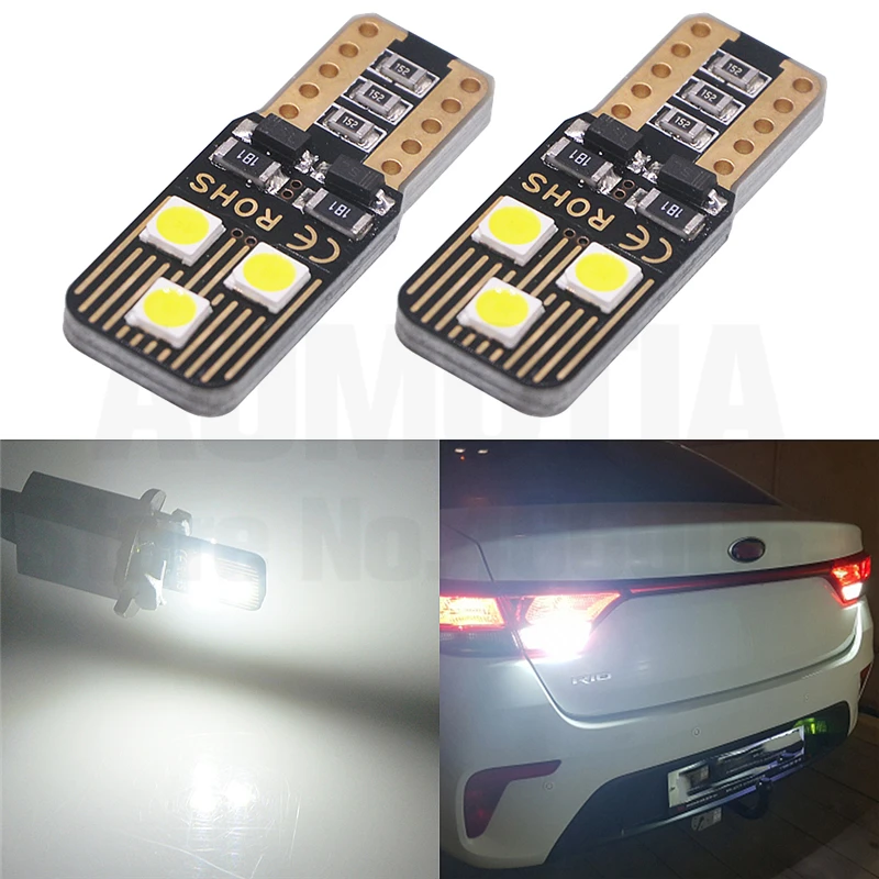 

100pcs T10 W5W Car Interior lights 194 501 led 3030 SMD Instrument lamp Dome light 12V 6000K