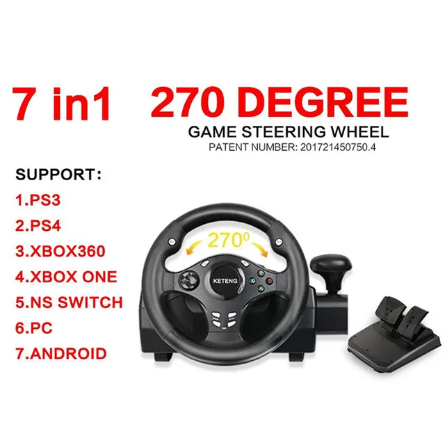 

2022 Новинка NEW2022 гоночный геймпад 270 градусов рулевое колесо вибрационные джойстики со складной педалью для PS4 PS3 PS2 PC XBOX 360