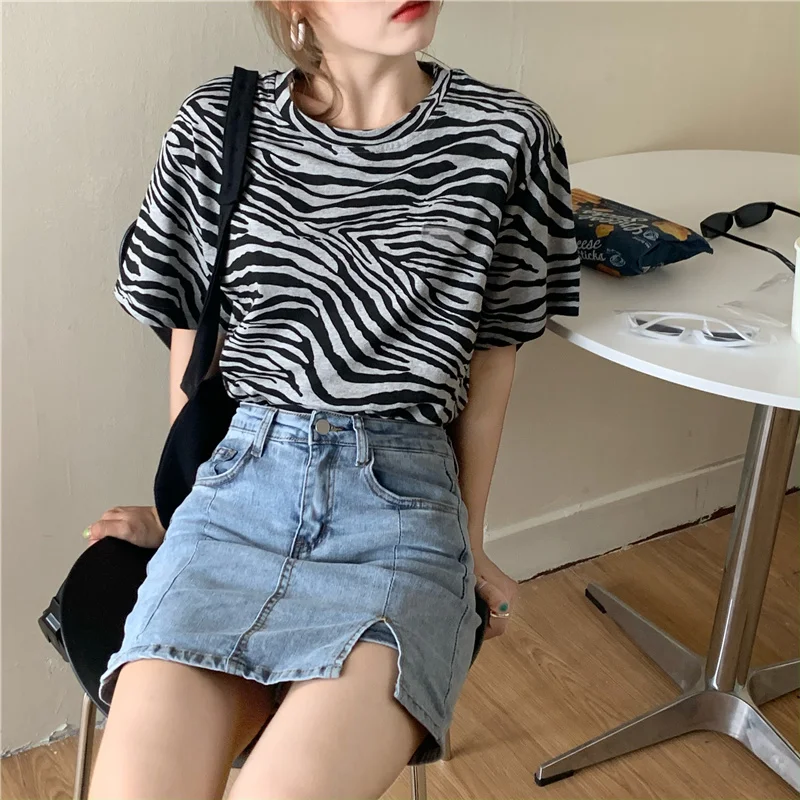 Женская свободная юбка в полоску повседневный топ с коротким рукавом и низом 2021 |
