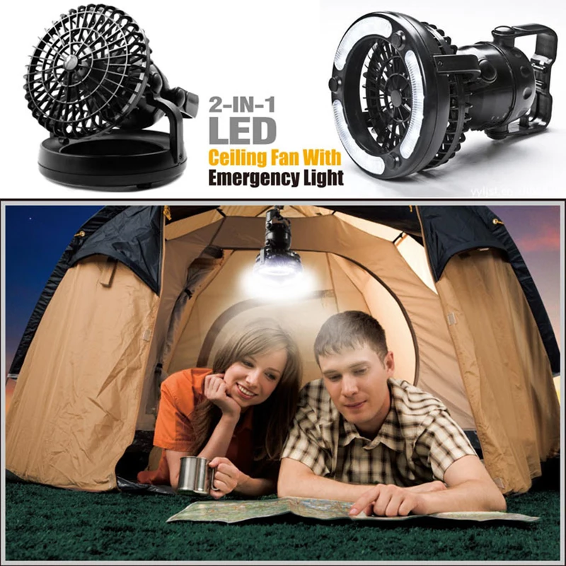 

2in1 Outdoor Camping Fan Lights Multifunction Travel Hiking Tent 18led Lighting Accessories Hanging Lights