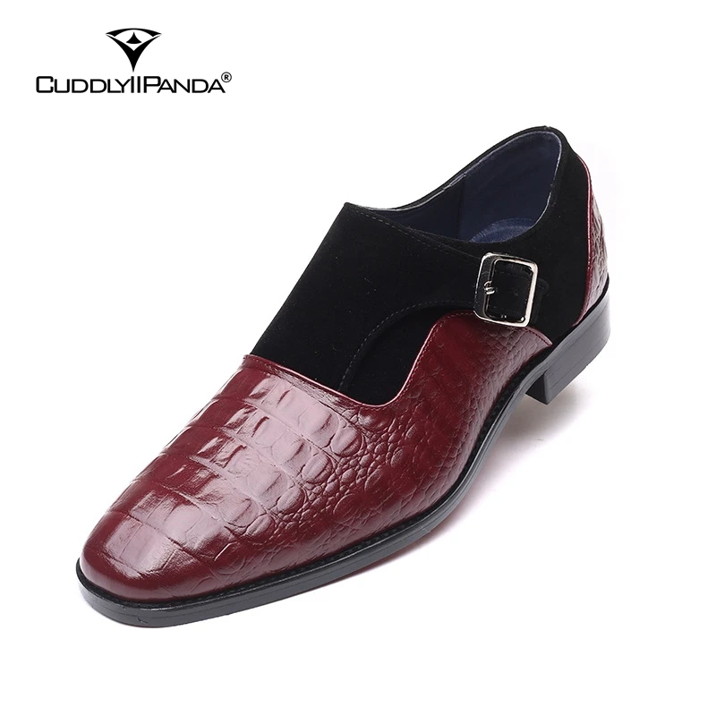 CuddlyIIPanda мужские модные повседневные туфли дерби металлические пряжки с острым
