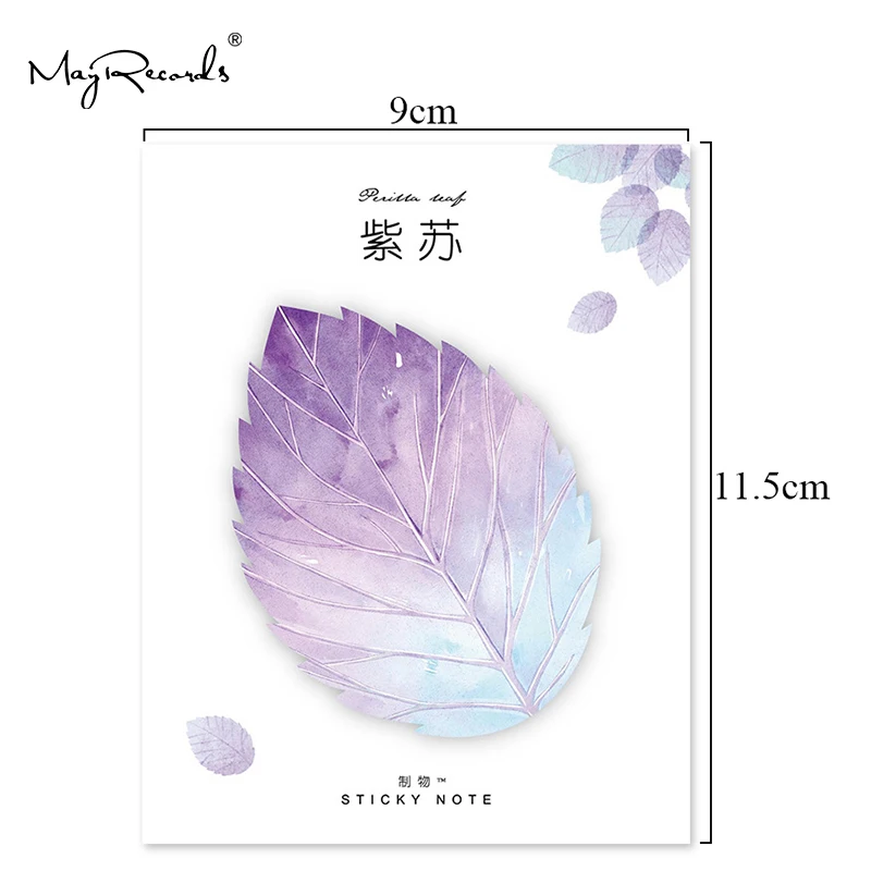 6 стилей милых кавайных стикеров с натуральными растениями и листьями блокнот