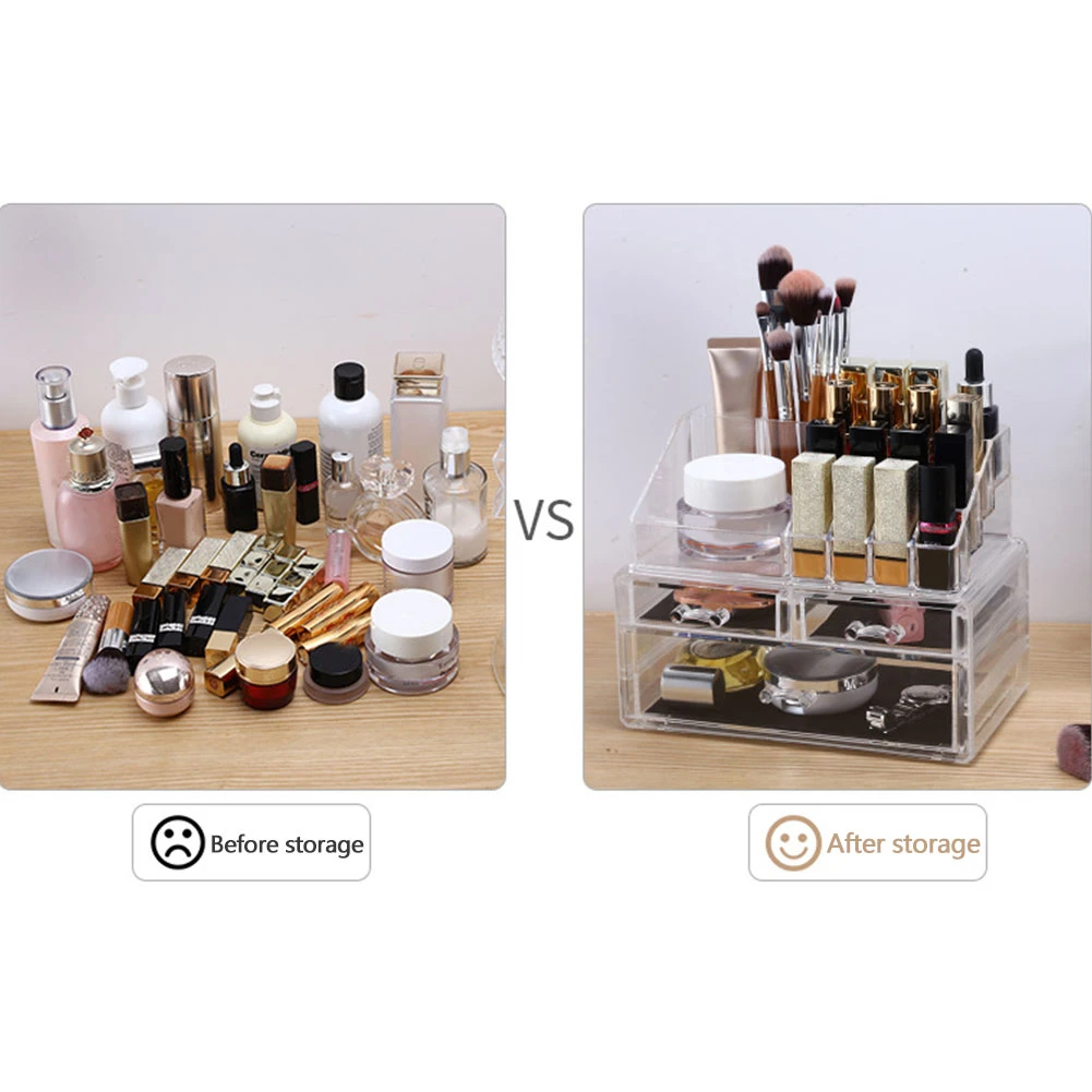 Модный вращающийся на 360 градусов Органайзер для макияжа пластиковый ящик