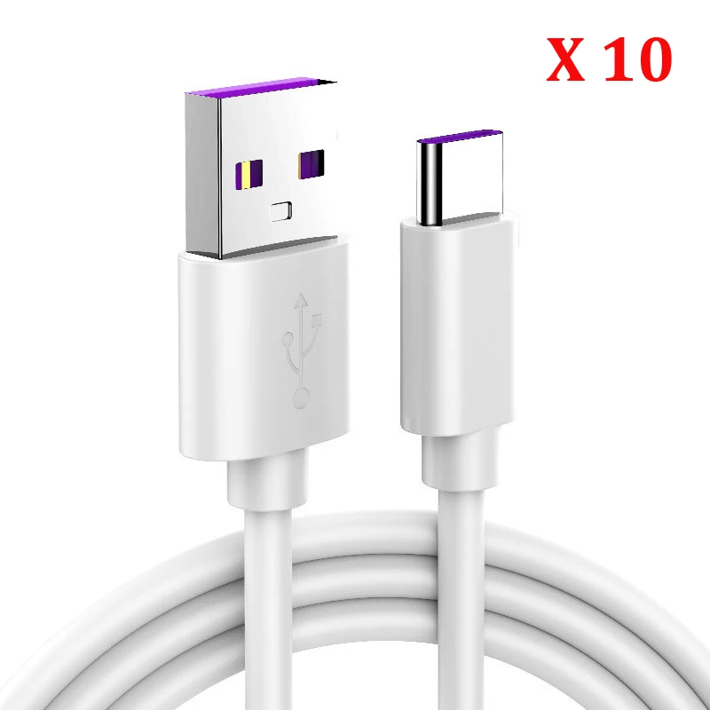 

10PCS For Samsung A51 A71 A50 Type C Cable 5A Super Fast Charging Charger USB Cable For Samsung S20 Ultra S9 S8 S20+ A70 A21