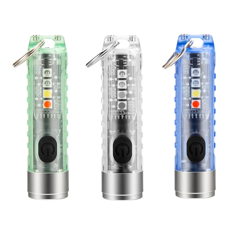 

Мощный миниатсветильник рный светодиодный фонарик, портативный яркий фонарик с брелоком, заряжаемый от USB, водонепроницаемый кармансветил...