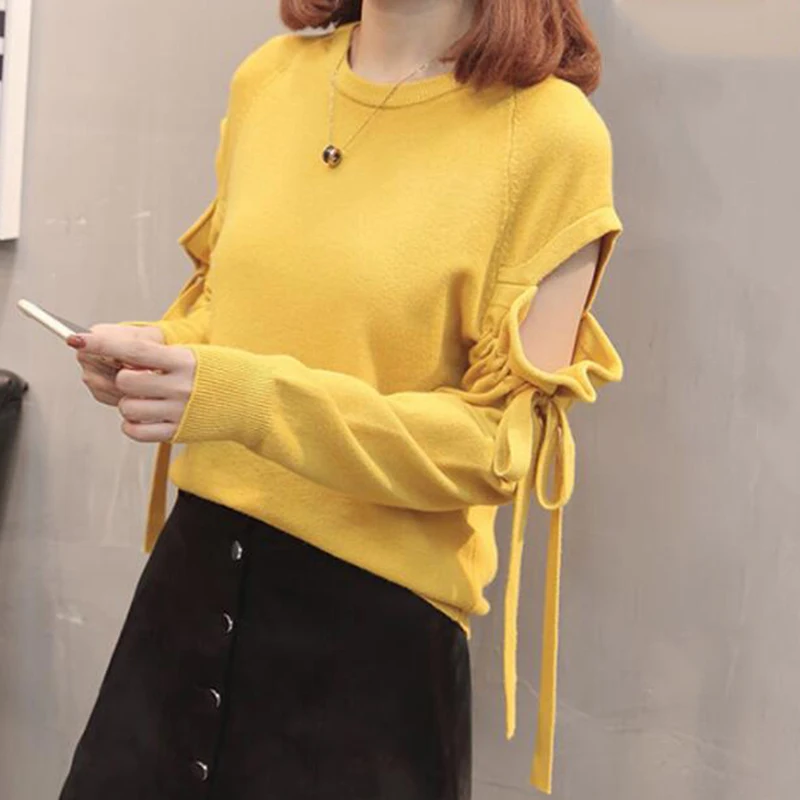 

2019 New Autumn High Quality sweet Splicing long sleeves knitted sweaters thicken warm Leisure loose Pullovers sweaters cc1100