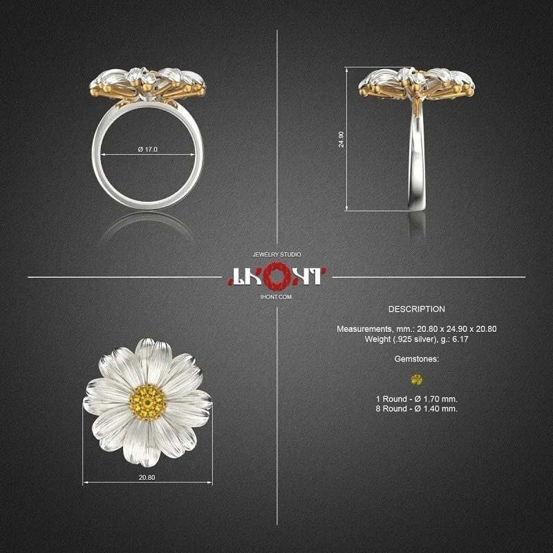 

Fashion Sunflower Shape Finger Ring for Women Romantic Wedding Party Jewelry Girl Ring Flower Aesthetic Accessories Joint Rings