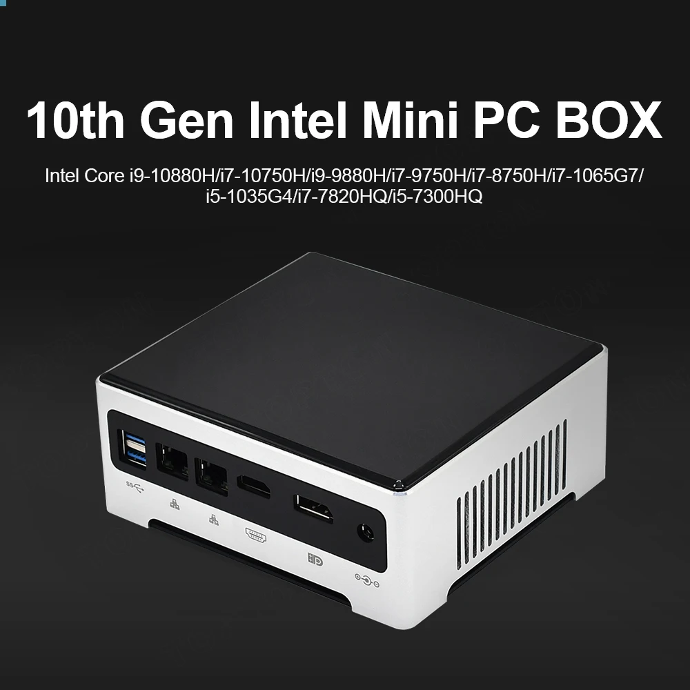 Топ 10th Gen Мини ПК Intel Core i9 10880H i7 7820HQ 2 * DDR4 M.2 Barebone компьютер NUC Windows 10 ТВ контейнер под