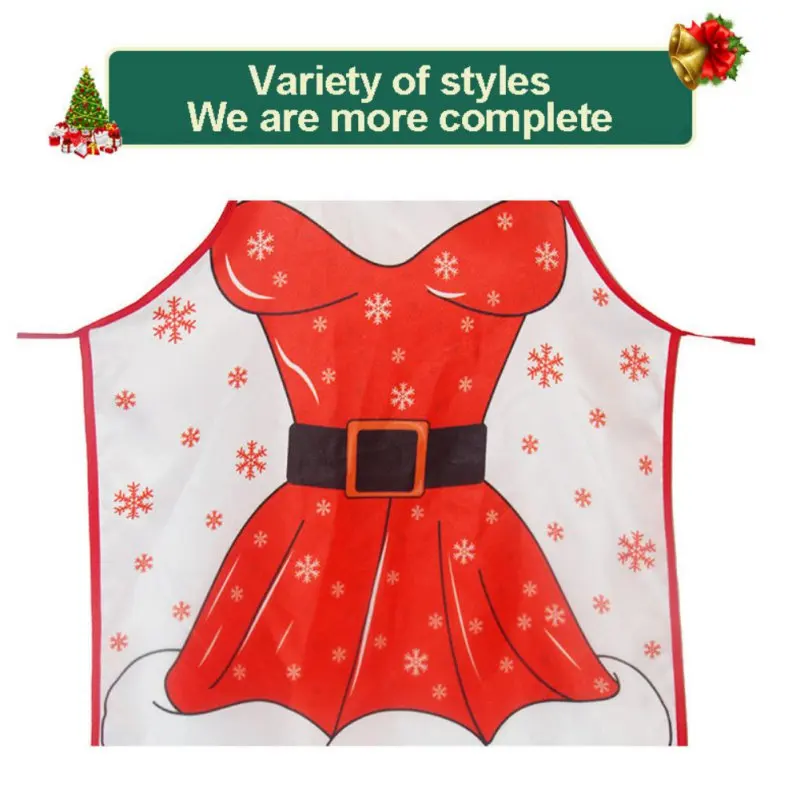 

Cute Cartoon Christmas Aprons For Printed Kitchen Dinner Party Cooking Aprons