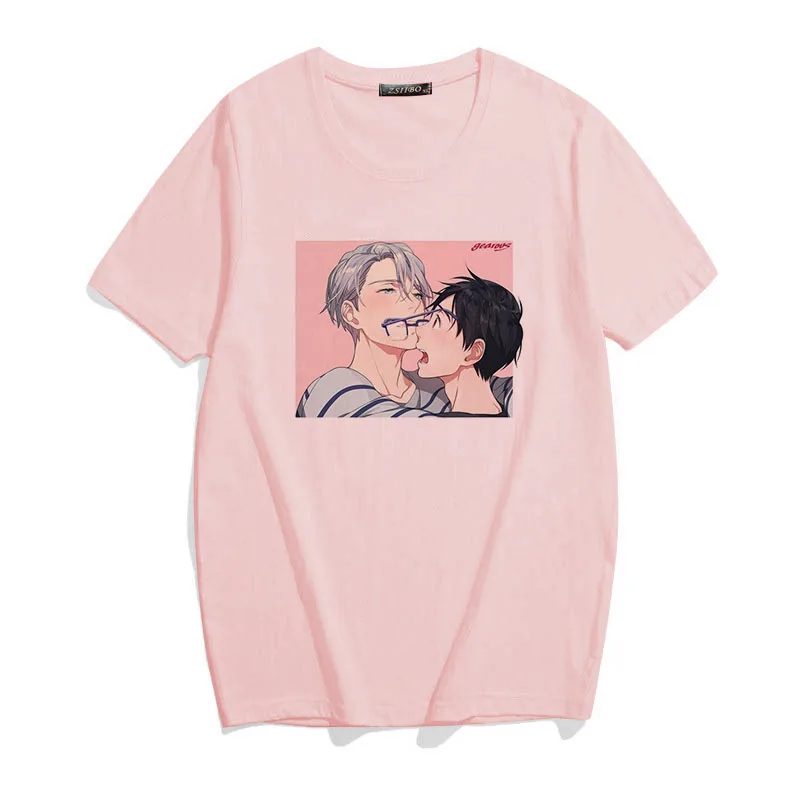 

YURI on ICE Japanese Anime Aesthetics Women's T-shirt Short Sleeve Summer Female casual Loose Fun Harajuku Vogue Vintage Tops
