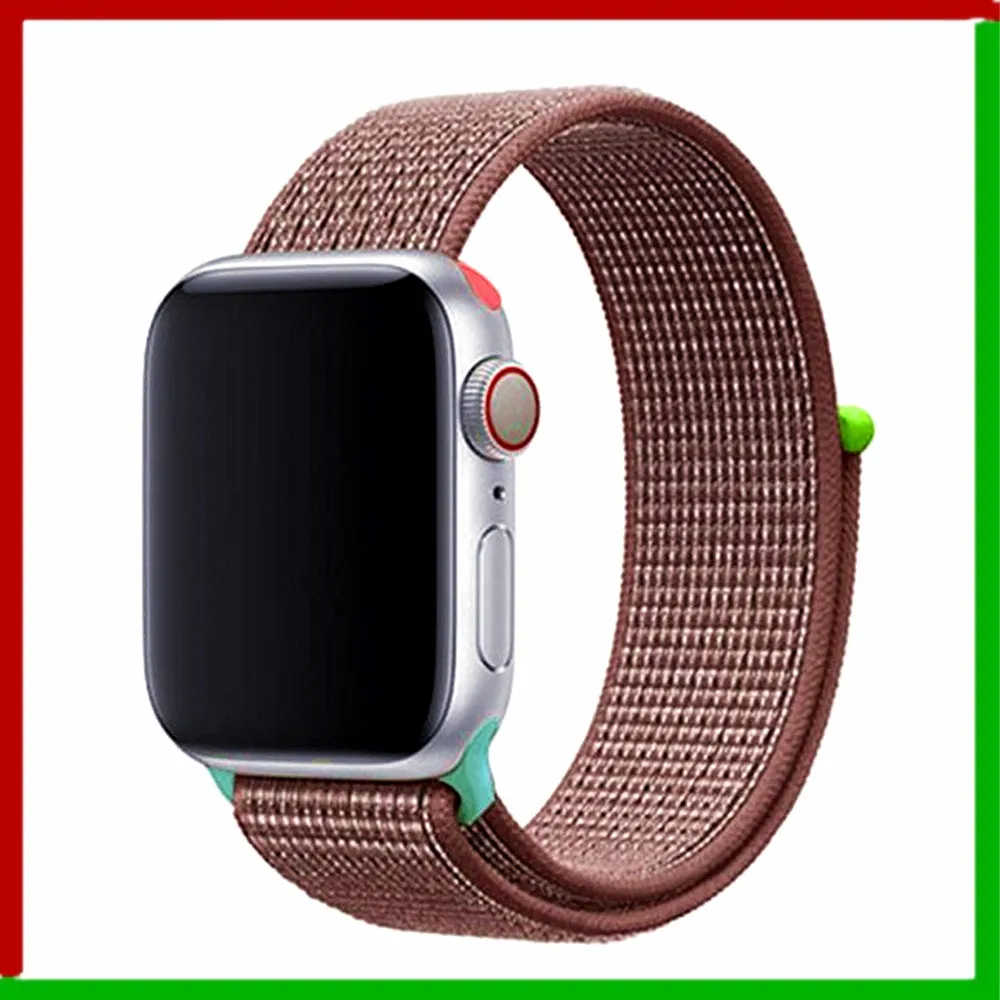 Smoke purple 10 hit Нейлоновый ремешок для Apple Watch 42 мм 38 мм iWatch 4 ремешка 44 мм 40 мм Браслет спортивная петля ремешок для часов ремень для часов дышащий 5 4 3 2 1 - Цвет ремешка: Smoke purple 10 hit