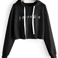 new spring and autumn womens hoodie fashion letter print slim short pullover outdoor leisure sports long sleeve top