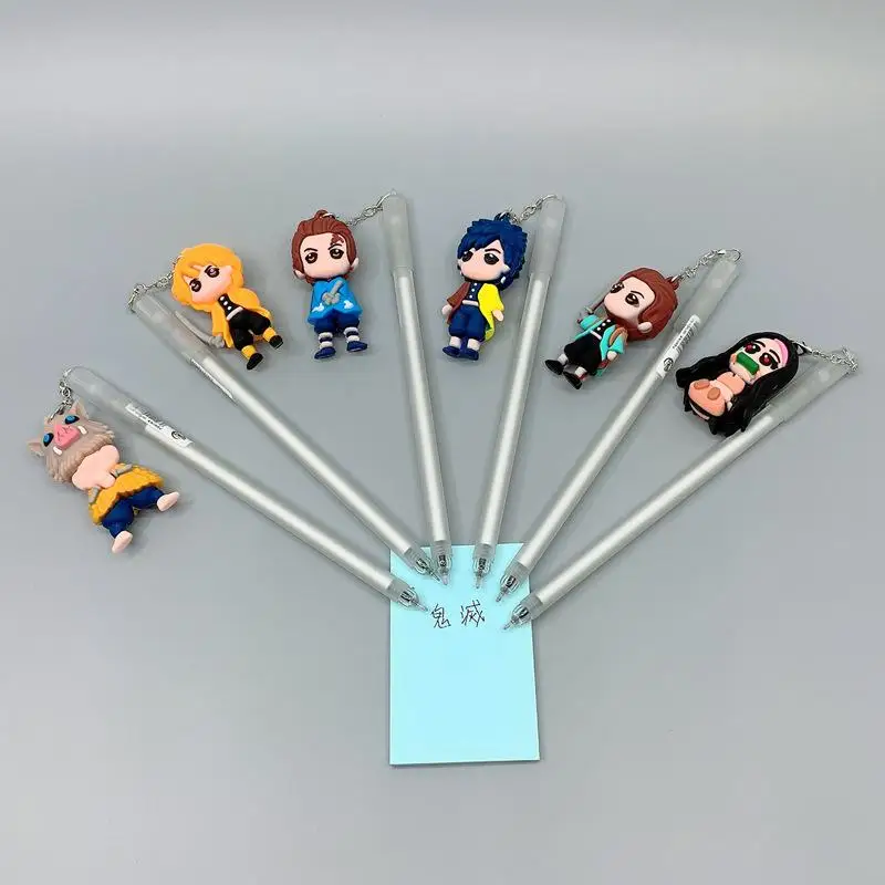 

6 In 1 Pack Demon Slayer 0.38mm Gel Pen With Figure