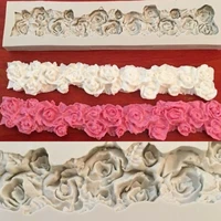 sugarcraft cake rose lace fondant mould chocolate silicone flowers border mold