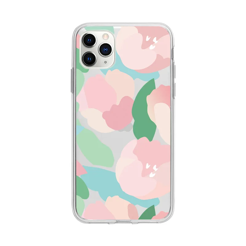 

2021 Fashion Beautiful Literary Floral Cover Case For iPhone 12 12min 12Pro 12ProMax 11 11Pro 11ProMAX 7 8 7Plus 8Plus X XS XR