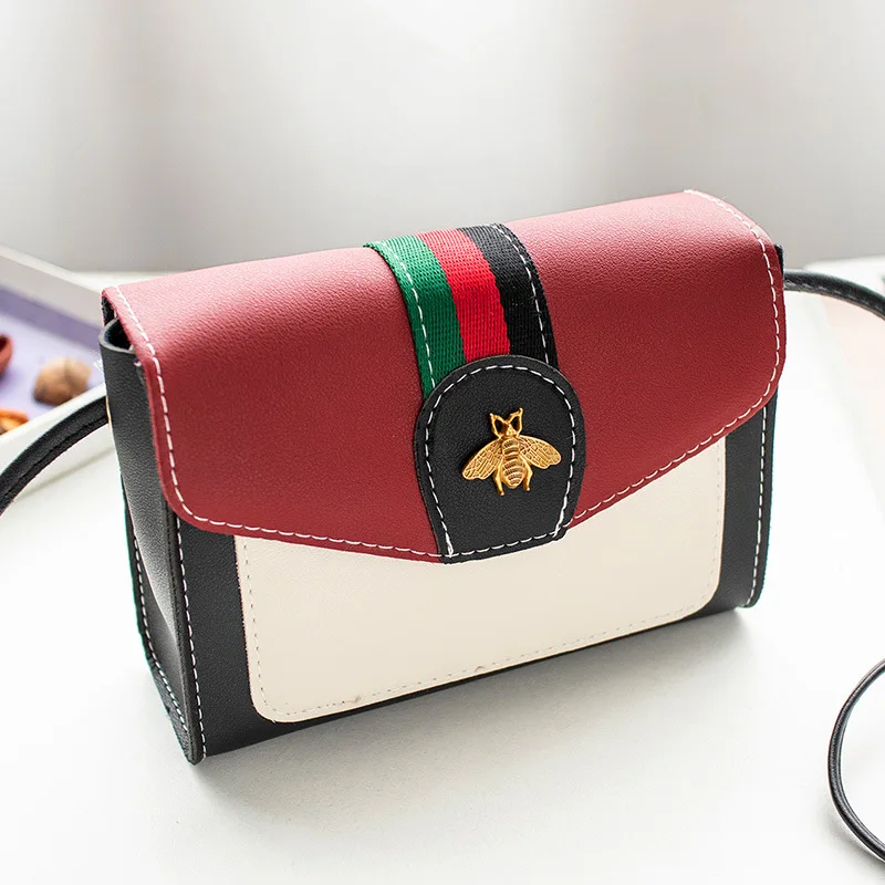 Новинка 2020 женский большой кошелек в полоску кошелек-мессенджер с Пчелой Модный