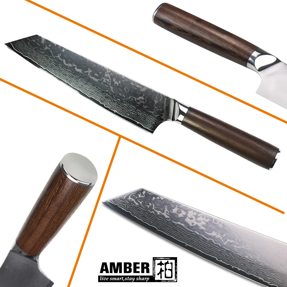 Японский кухонный нож из дамасской стали 9 2 дюйма vg10 | Дом и сад