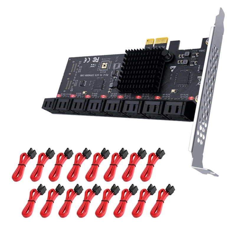 

16 Port SATA III PCI-e Controller Card 16 Port Expansion Card for Chia Mining