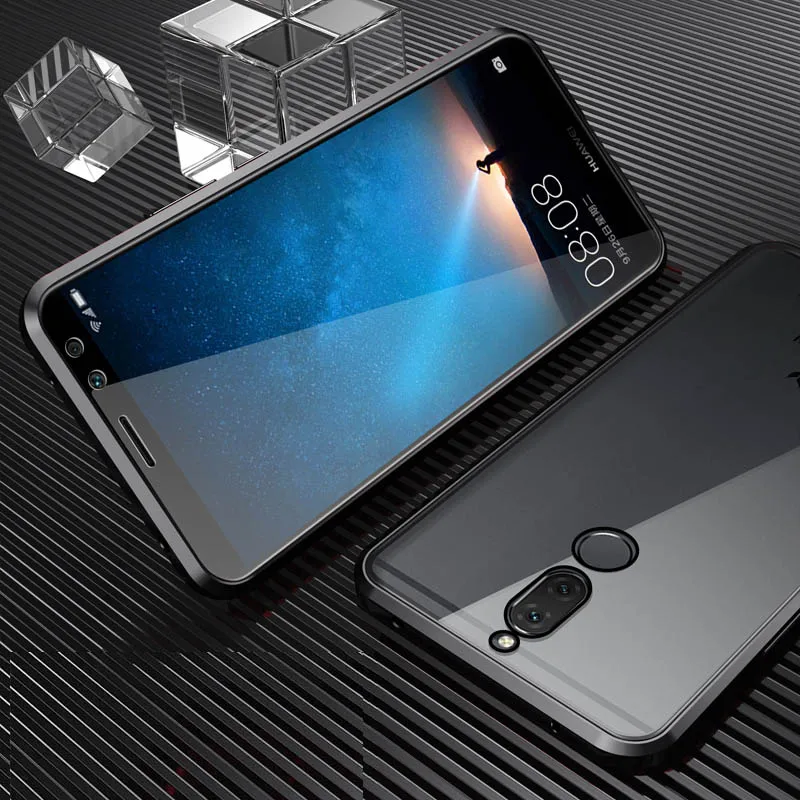 Защитный чехол магнитный металлический 360 для Huawei Mate 10 Lite телефона задняя крышка