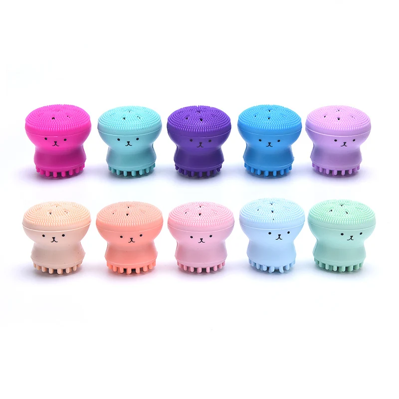 

10 Kleuren Siliconen Gezicht Reiniging Borstel Octopus Vorm Porie Cleaner Peeling Comedondrukker Zachte Gezicht Massage Borstel