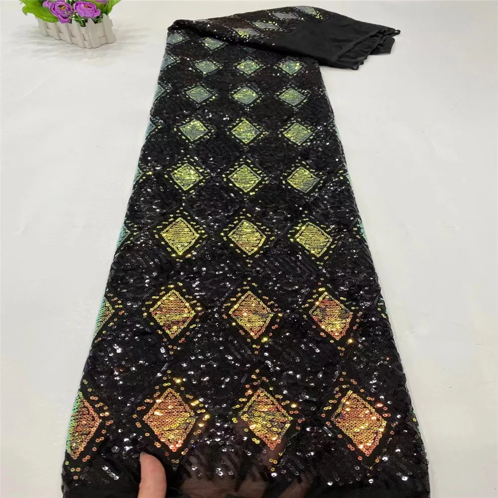 

Mccarthy Sequins Afrian Lace Fabric Fashion French Net Tulle Lace Fabric With Sequins Nigerian Tulle Lace For Wedding ZY-30