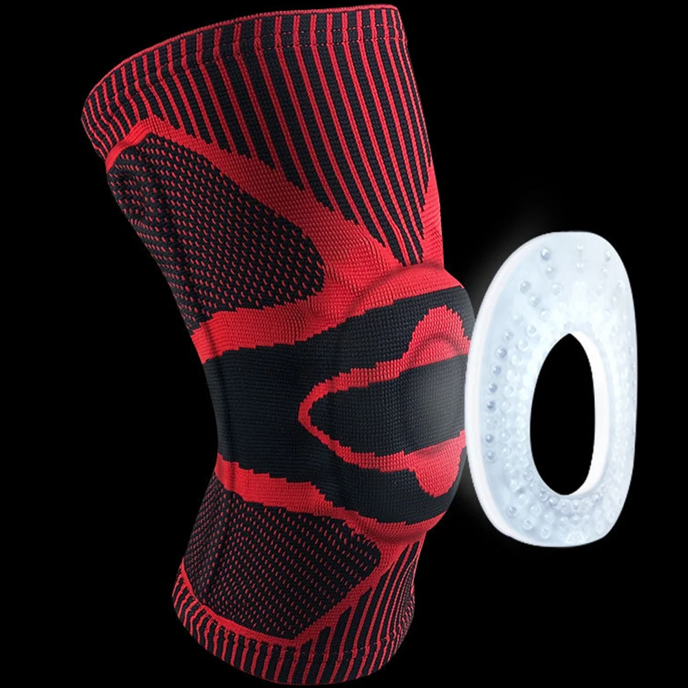 

1PCS Professional Sports Knee Pads Brace Bandage Support Protective Gear Basketball Volleyball Silicone Spring Sports Knee Pads